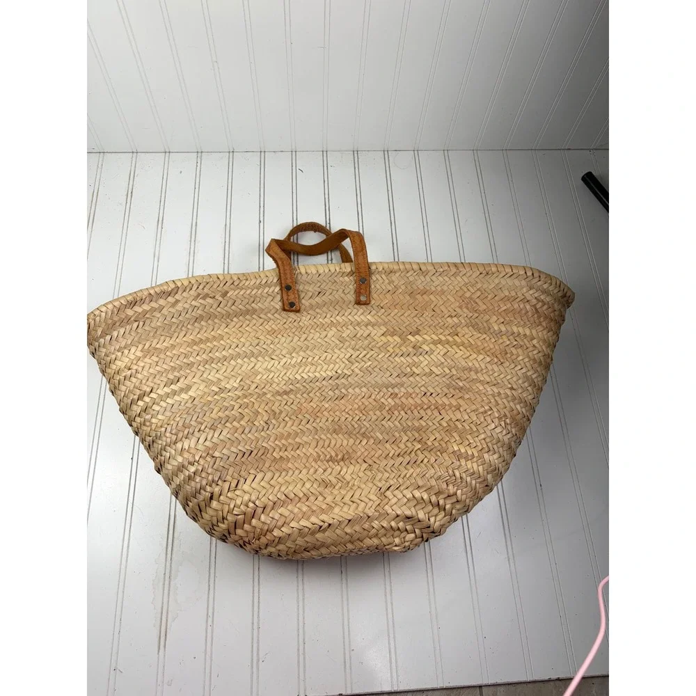 Vacation Vintage Y2K Hand Woven Straw Market Boho Beach Tote Shoulder Bag